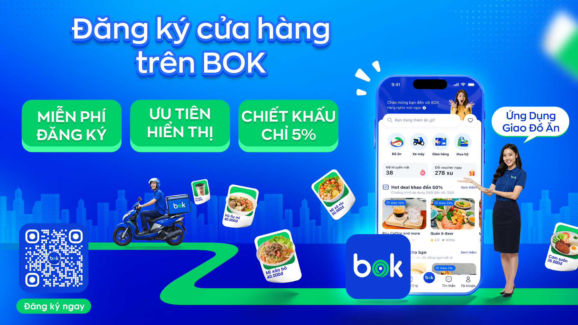 Đăng ký cửa hàng trên ứng dụng BOK – Cơ hội bứt phá doanh thu cho quán ăn tại Đồng Xoài, Bình Phước 🍔🚀